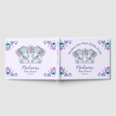 ツインガールベビーシャワーベビーへ ゲストブック (全面)