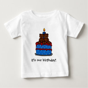 ツインガールボーイ誕生日Tシャツ ベビーTシャツ