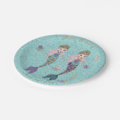 ツインガールマーメイドバースデーパーティープレート ペーパープレート (アングル)