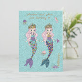 ツインガールマーメイドバースデーパーティ招待状 招待状 (スタンド正面)