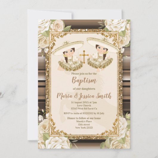 ツインガールメキシカンバプテスフィエスタフローラ 招待状 (正面)