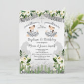 ツインガールメキシコ銀洗礼と誕生日 招待状 (スタンド正面)