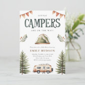 ツインキャンパーズフォレストの水の色ベビーシャワー 招待状 (スタンド正面)