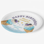 ツインクールアイスクリームボーイズ誕生日紙プレート ペーパープレート (アングル)