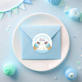 ツインクールアイスクリームボーイズ誕生日紙プレート ラウンドシール