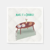 ツインコーヒーをテーマにした赤ちゃんシャワー スタンダードカクテルナプキン (正面)