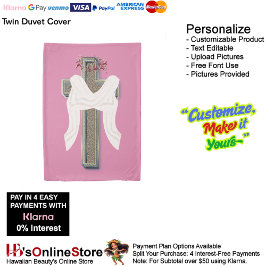 ツインサイズのデュベカバー ピンクの背景 掛け布団カバー