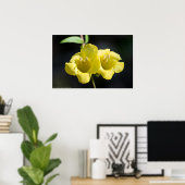 「ツインサンズ」イエローフォックスグローブワイルドフラワーポスター ポスター (ホームオフィス)