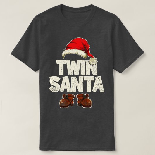 ツインサンタフェスティバルクリスマスクリスマスサンタ Tシャツ (デザイン正面)