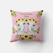 ツインサンフラワーベビーエレファントガールズ クッション (裏面)