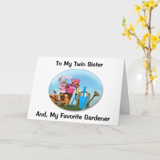 ツインシスターお気に入りのアンドガーデナーズ誕生日 カード (黄色い花)