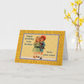 ツインシスターからツインブラザーへのハッピーバースデー カード (黄色い花)