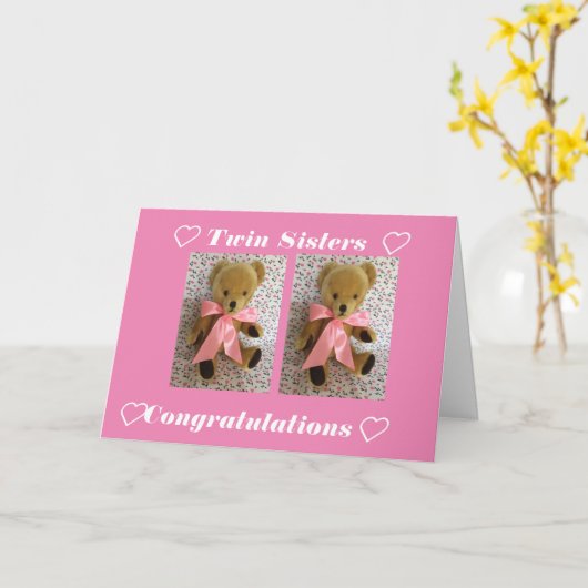 ツインシスターズカードをお持ちおめでとうございます カード (黄色い花)