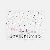 ツインシスターズミニマリストトレンディー月節 フリースブランケット (正面(横))