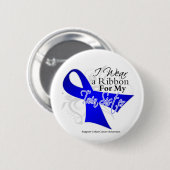 ツインシスターブルーリボン – 結腸がん 缶バッジ (正面&裏面)