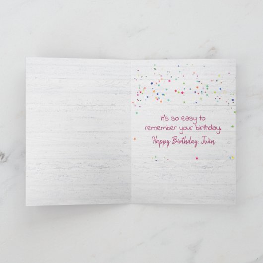 ツインシスター引用文と水玉模様リボン カード (内部)