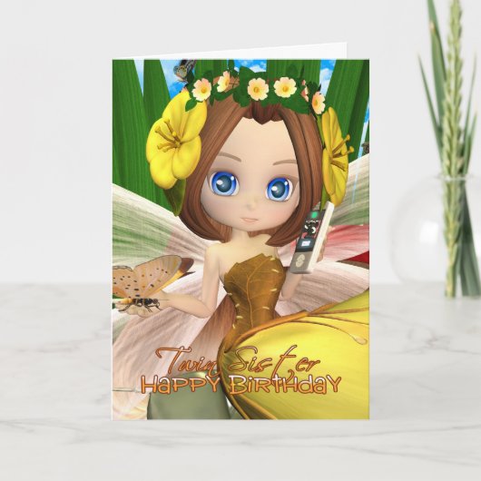 ツインシスター誕生日カードとムーニーかわいこちゃん秋 カード (正面)