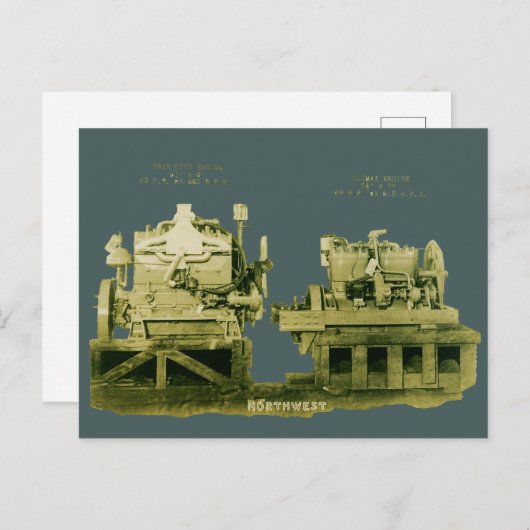 ツインシティGASエンジンクライマックスGASエンジンヴィンテージ ポストカード (正面/裏面)