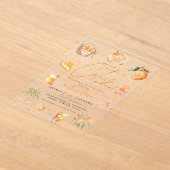 ツインシトラスかわいこちゃんサマーベビーシャワー アクリル招待状 (レイダウン)