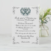 ツインシルバーハートクリスチャン結婚式招待状 招待状 (スタンド正面)