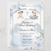 ツインシルバーバプティスマと誕生日メキシコ 招待状 (正面)