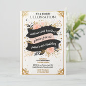 ツインシンプルブラックモダンジョイント21歳 招待状 (スタンド正面)