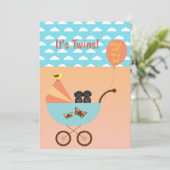 ツインジェンダーのリビールパーティーダシュント招待状 招待状 (スタンド正面)