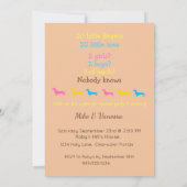 ツインジェンダーのリビールパーティーダシュント招待状 招待状 (裏面)