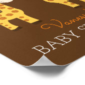 ツインジラフェツインツインツインベビシャワーサイン ポスター (角)