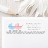 ツインスタッカーベビーシャワー差出人住所ラベル ラベル (インサイチュ)