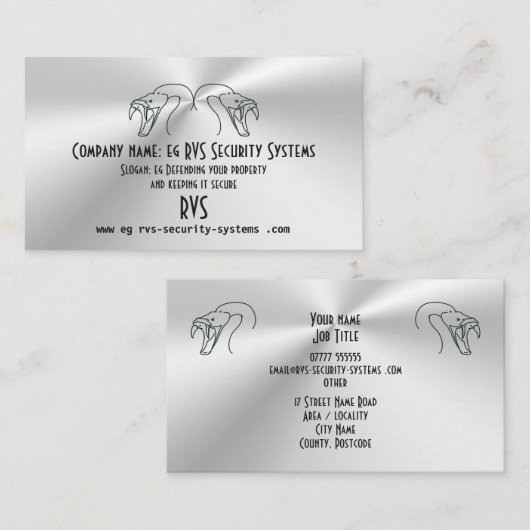 ツインスネークヘッズロゴ, Fangs Bared - Security Busi 名刺 (正面/裏面)