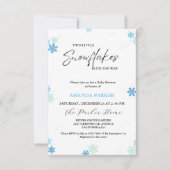 ツインスノーフレーク赤ちゃんシャワー冬の赤ちゃんシャワー 招待状 (正面)