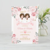 ツインスペインのカワイイ小さな女の子プリメラコムニオン 招待状 (スタンド正面)