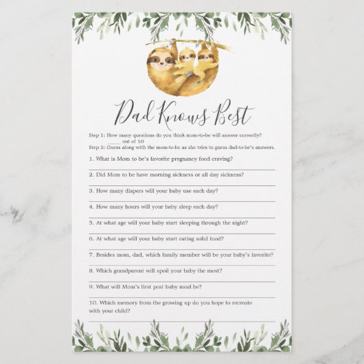 ツインスロスベビーシャワーパパがゲームを最高の知っている (正面)