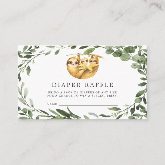 ツインスロッスおむつラッフルベビーシャワーカード エンクロージャーカード (正面)