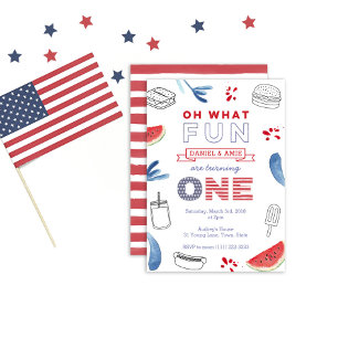 ツインズおもしろいが一歳の誕生日パーティー 招待状