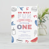 ツインズおもしろいが一歳の誕生日パーティー 招待状 (スタンド正面)