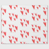 ツインズのおもしろい赤いハート ラッピングペーパー (フラット)
