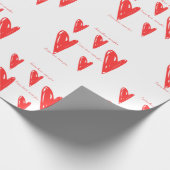 ツインズのおもしろい赤いハート ラッピングペーパー (角)