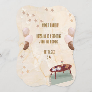 ツインズのためのダブルベビーシャワーのコーヒーテーマ