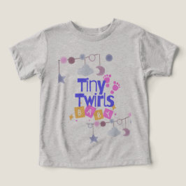 ツインズの双子用 子供Tシャツ かわいいお知らせTee