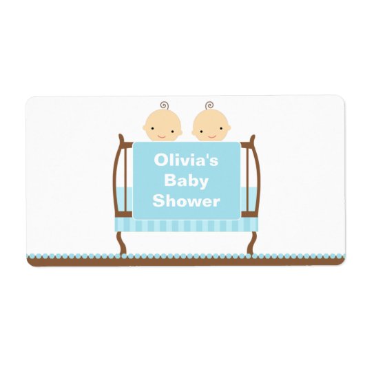 ツインズインブルークリブ水ボトルラベル ラベル (正面)