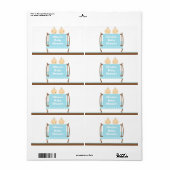 ツインズインブルークリブ水ボトルラベル ラベル (フルシート)