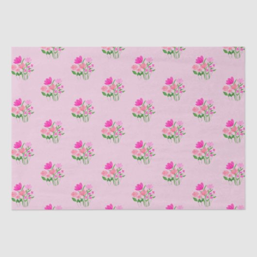 ツインズイン開花うれしそうなピンク 薄葉紙 (正面)