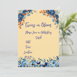 ツインズイン開花ベビーシャワー 招待状