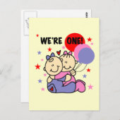 ツインズウィズワン誕生日Tシャツとギフト ポストカード (正面/裏面)