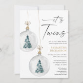 ツインズウィンタークリスマスベビーシャワー 招待状 (正面)