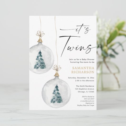 ツインズウィンタークリスマスベビーシャワー 招待状 (スタンド正面)