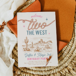 ツインズウェスタン2nd誕生日招待状 招待状