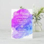 ツインズウォーターカラーパープルブルースターバルミツワー 招待状 (スタンド正面)